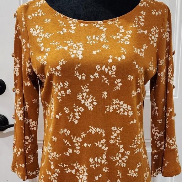 Liz Claiborne - Honey Ginger FLR Blouse - Small - Picture 1 of 4